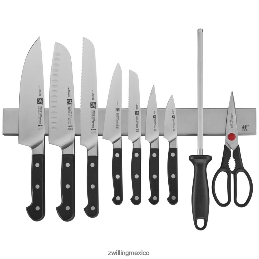 cuchillería Zwilling Juego pro de 10 piezas con barra magnética de acero inoxidable para cuchillos de 17,5" R06448396